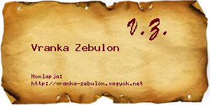 Vranka Zebulon névjegykártya